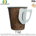 Tasse de papier de café de poignée de 7oz avec le prix concurrentiel (7 once)